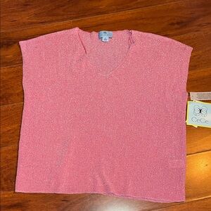 CeCe Sparkling Pink Sleeveless Top | Size Medium | NWT